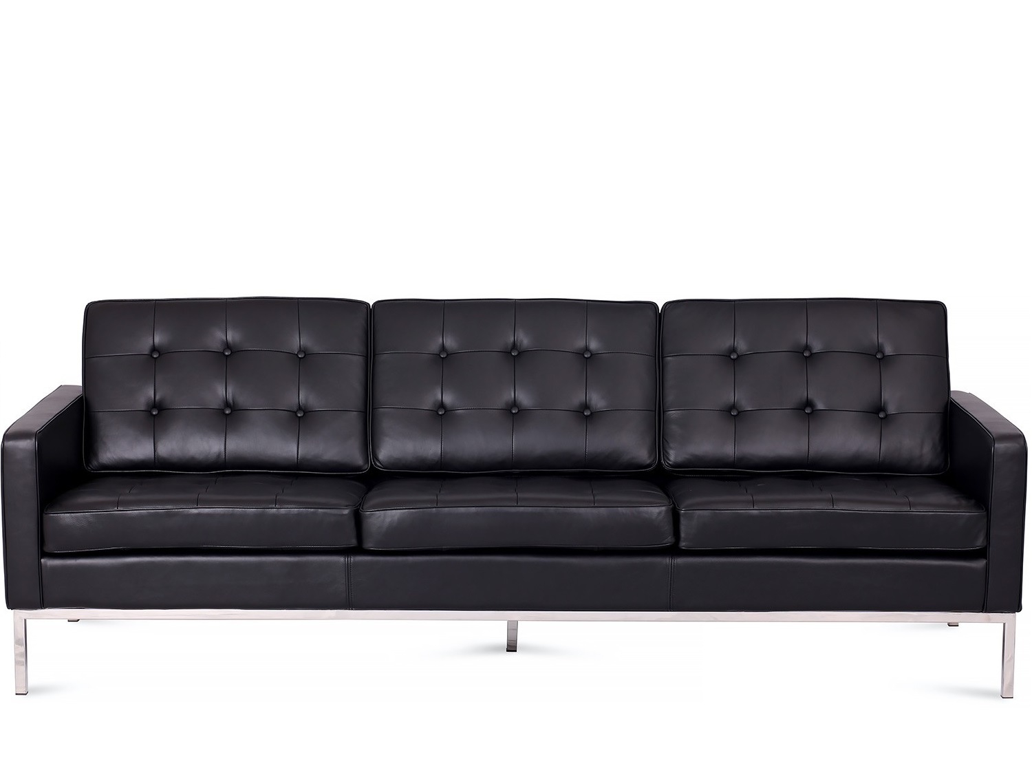 Ludwig Mies vd Rohe style, 3 zits bank Florence zwart