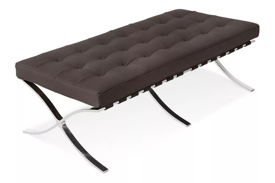 Ludwig Mies vd Rohe style, Bank Barcelona Pavillion Ottoman bruin