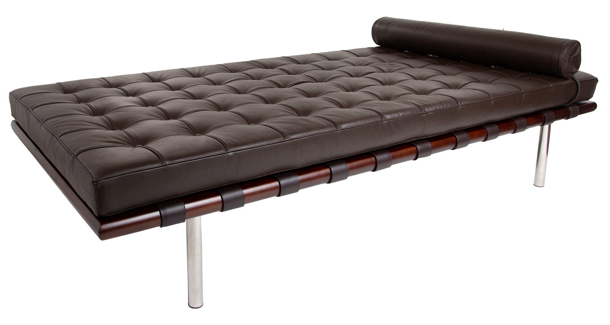Ludwig Mies vd Rohe style, Daybed Barcelona Pavillion donkerbruin