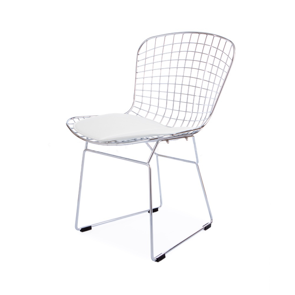 Harry Bertoia style, Eetkamerstoel Bertoia wit