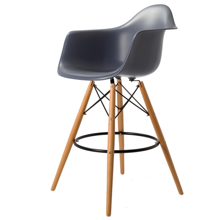 Charles Eames style, Barkruk DAW PP donkergrijs
