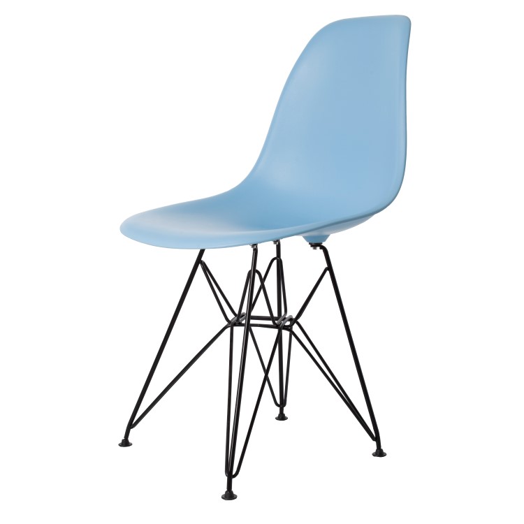 Charles Eames style, Eetkamerstoel DSR mat PP lichtblauw