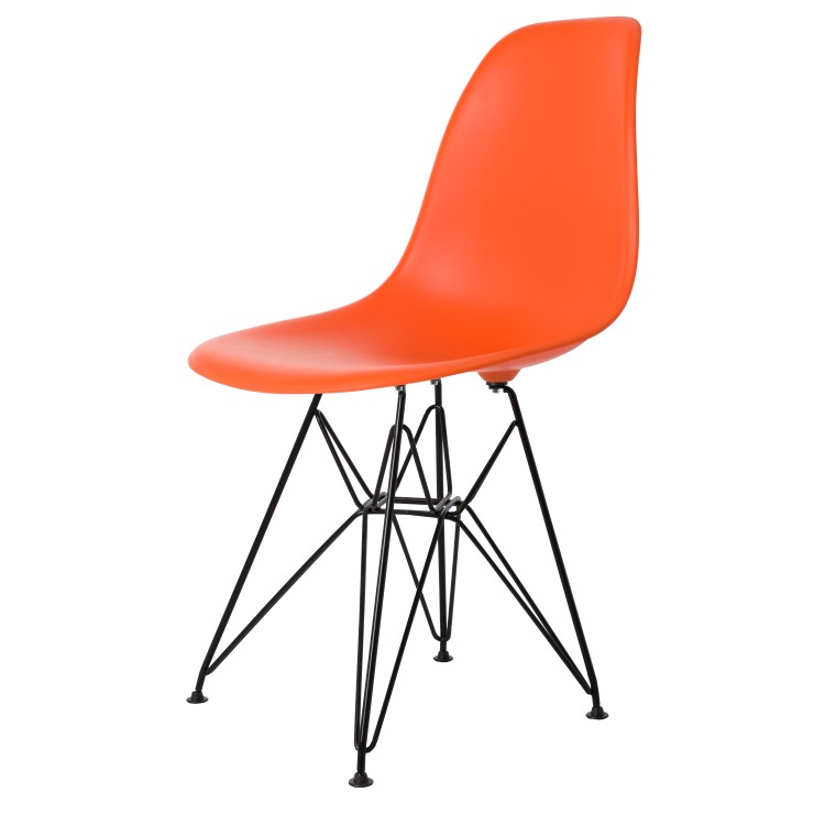 Charles Eames style, Eetkamerstoel DSR mat PP oranje