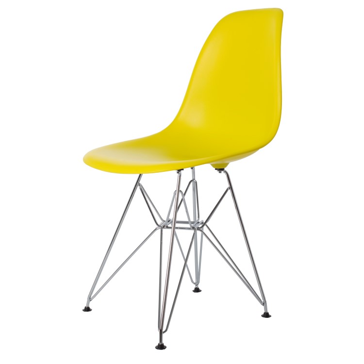 Charles Eames style, Eetkamerstoel DSR mat PP neon lime