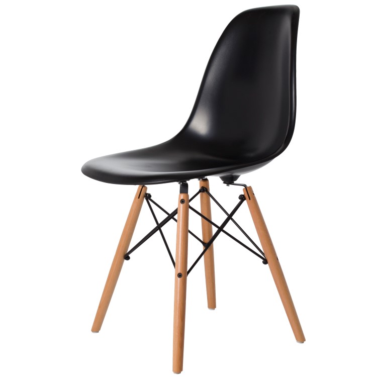 Charles Eames style, Eetkamerstoel DSW ABS zwart