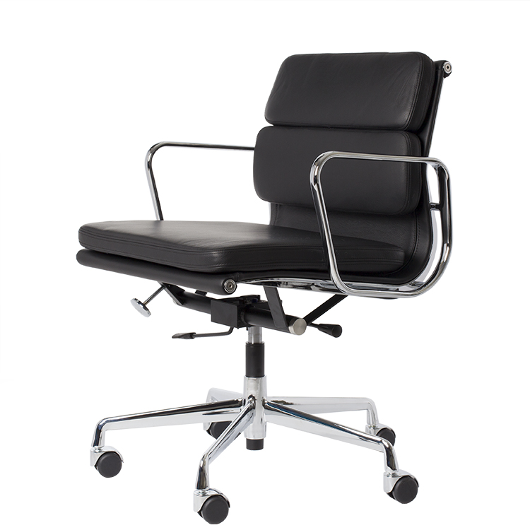 Charles Eames style, Bureaustoel EA217 Leder zwart
