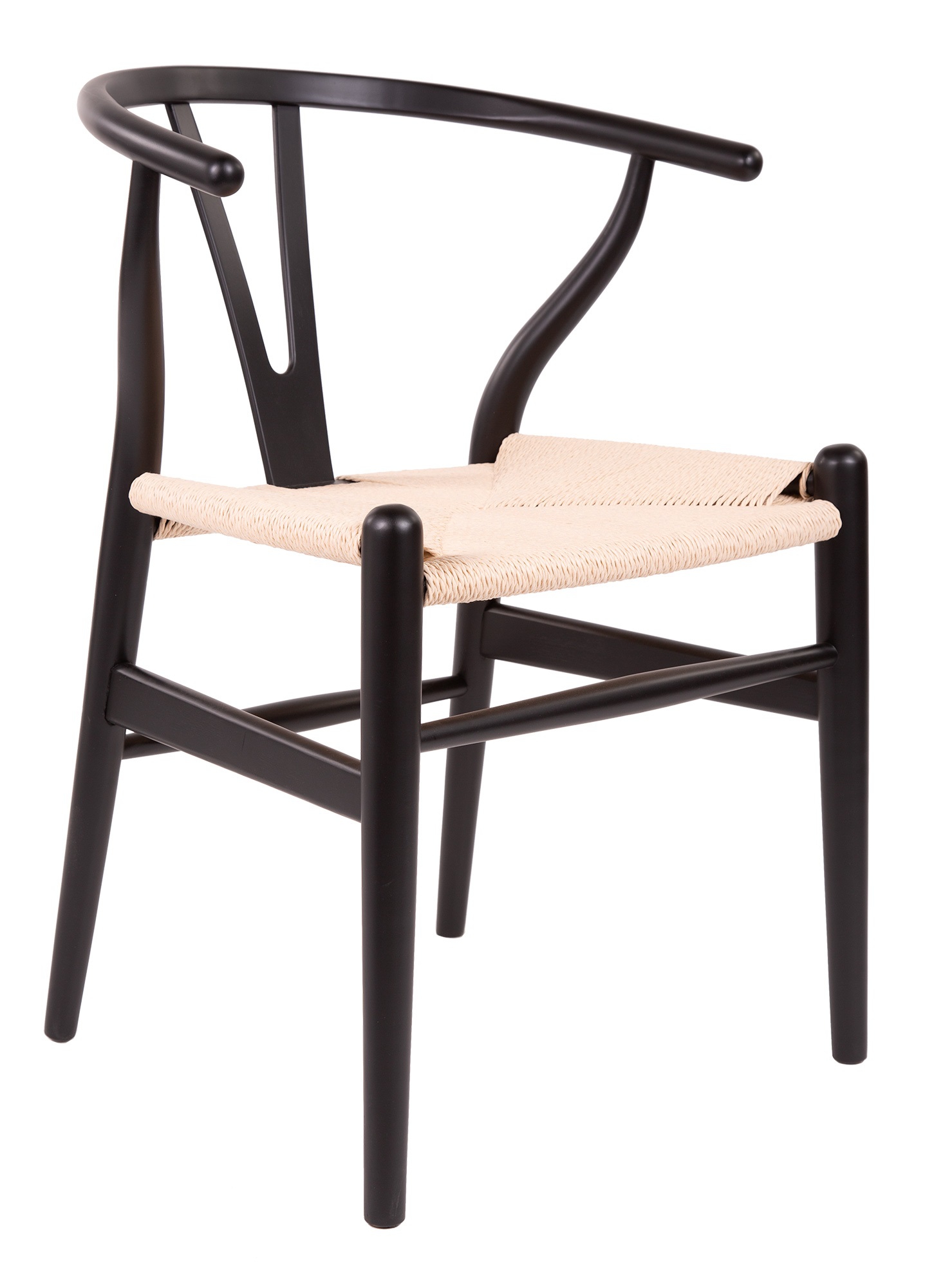 Wegner style, Eetkamerstoel Y-chair wishbone CH24 zwart naturel