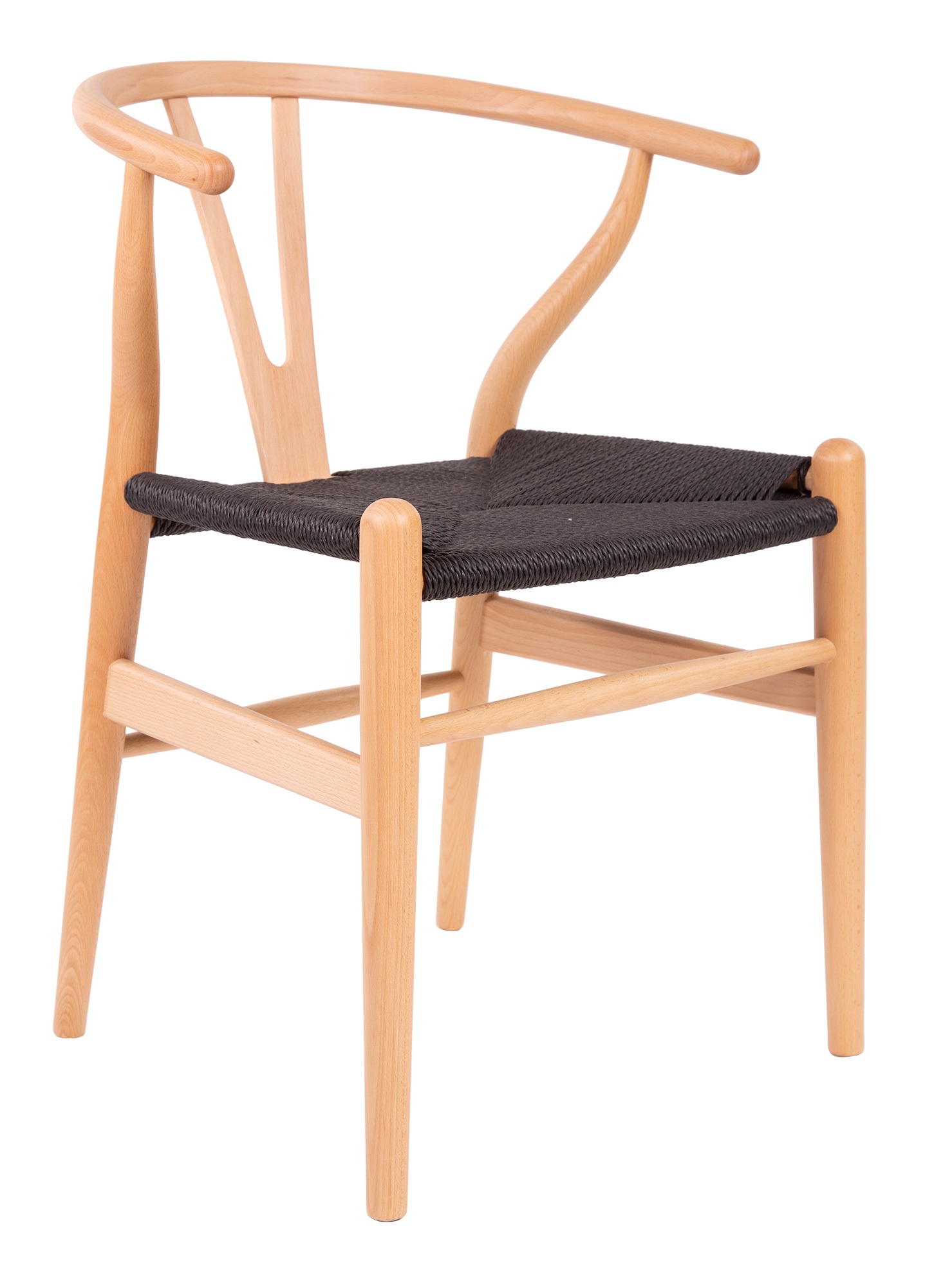 Wegner style, Eetkamerstoel Y-chair wishbone CH24 naturel zwart