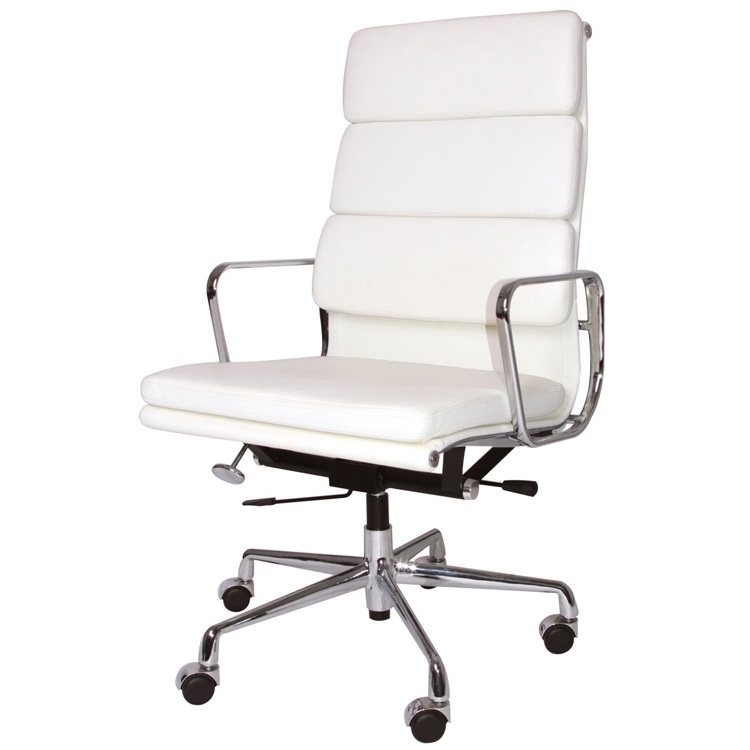 Charles Eames style, Bureaustoel softpad EA219 Leder wit