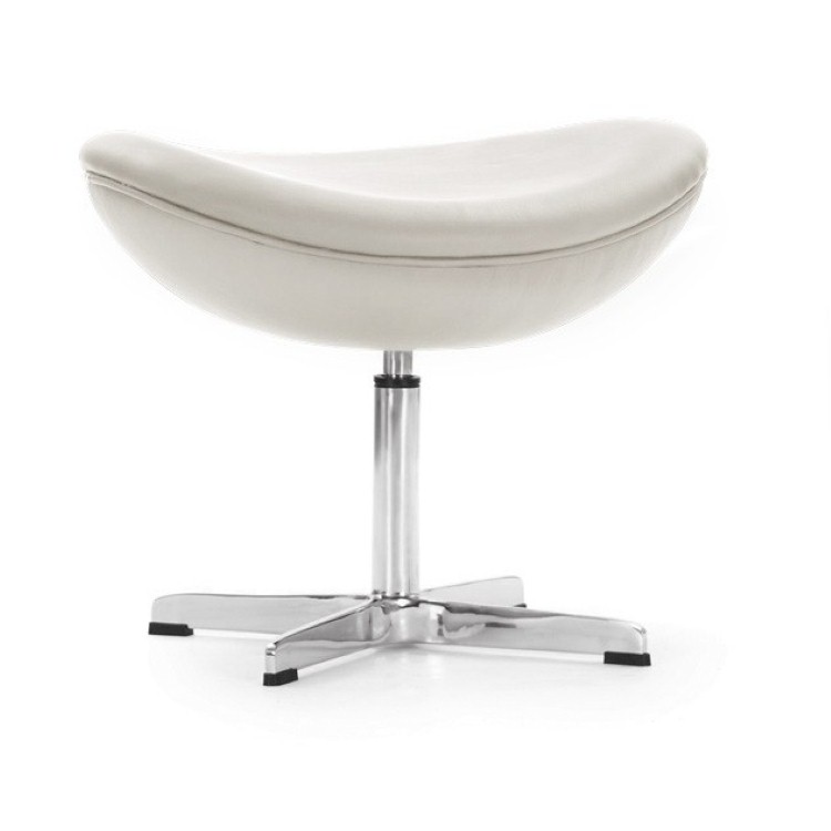Arne Jacobsen style, Voetenbankje Egg stoel Leder ivoor