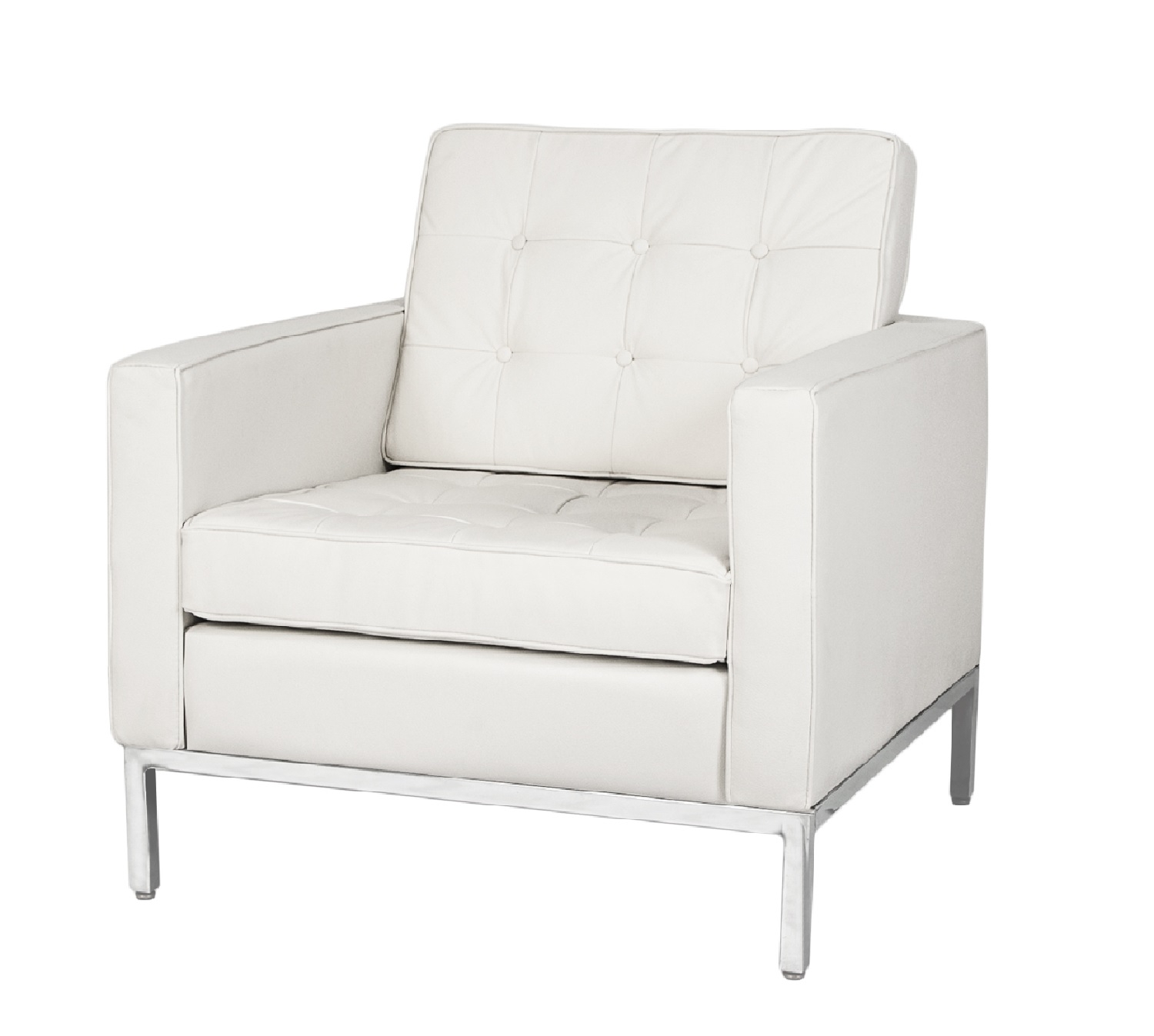 Ludwig Mies vd Rohe style, Lounge stoel Florence Stoel wit