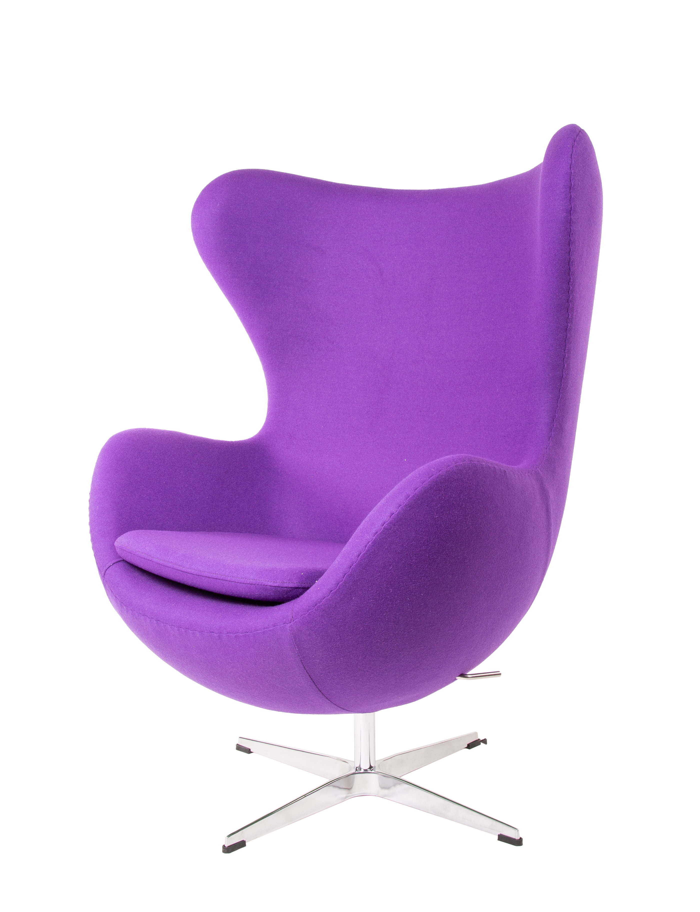 Arne Jacobsen style, Lounge stoel Egg stoel Kasjmier paars