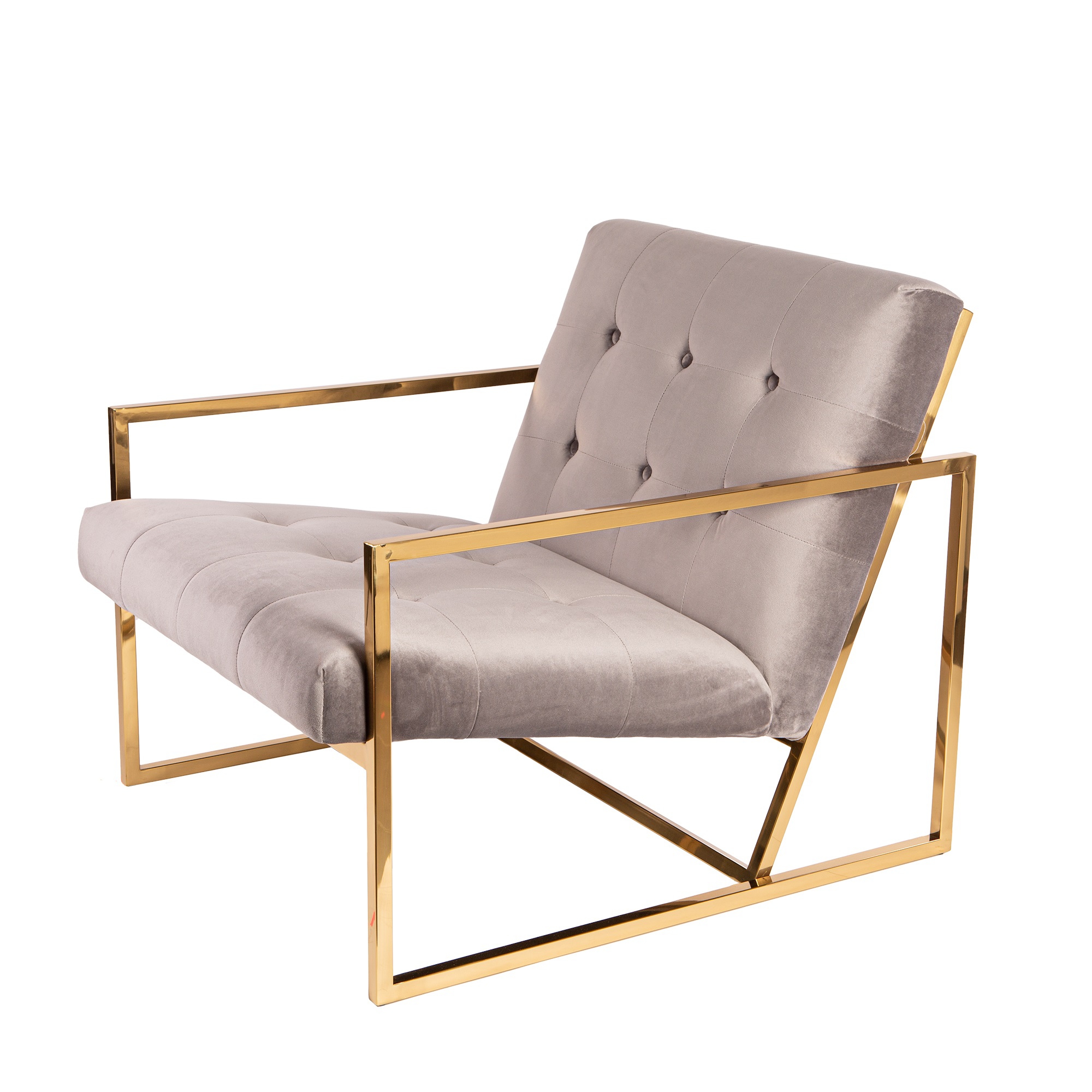 Dominidesign style, Lounge stoel Vintage Velvet Lounge lichtgrijs