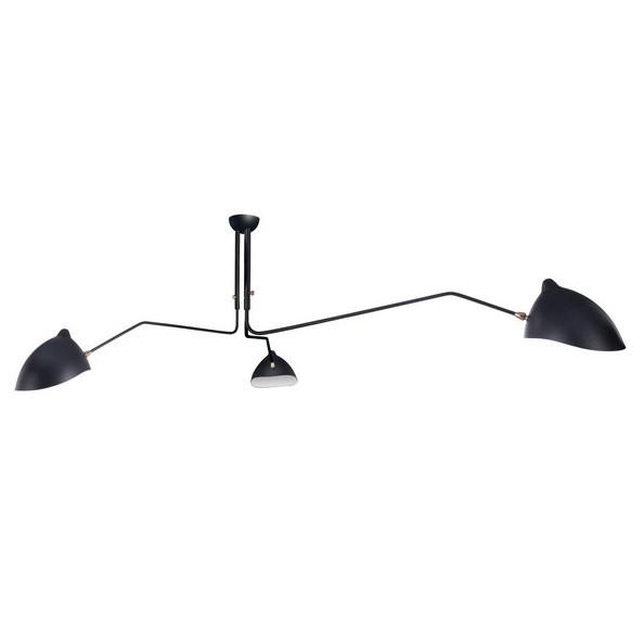 Serge Mouille style, Hanglamp Contemporary 3-arm zwart