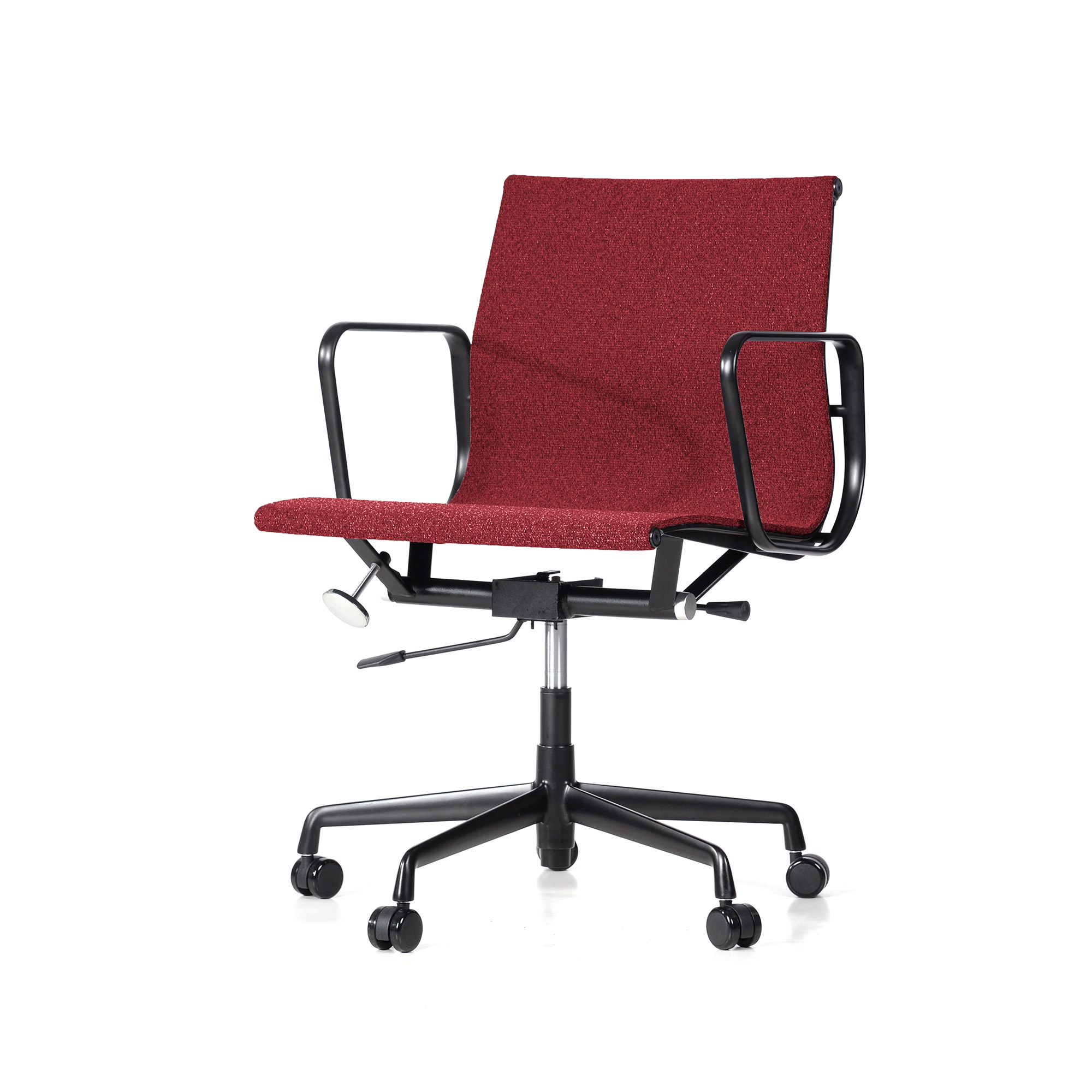 Charles Eames style, Bureaustoel EA117 Fabric Mesh black base rood
