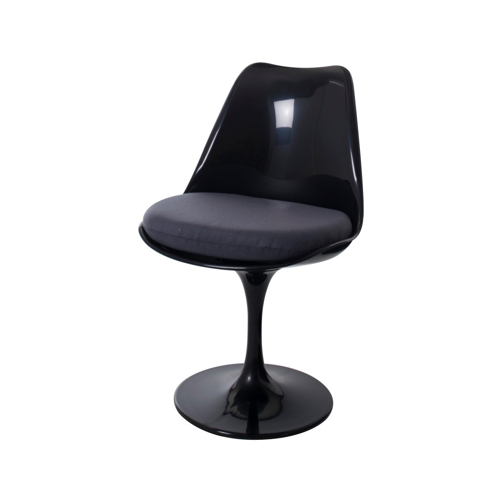 Eero Saarinen style, Eetkamerstoel Tulip stoel Zonder armleuning zwart grijs