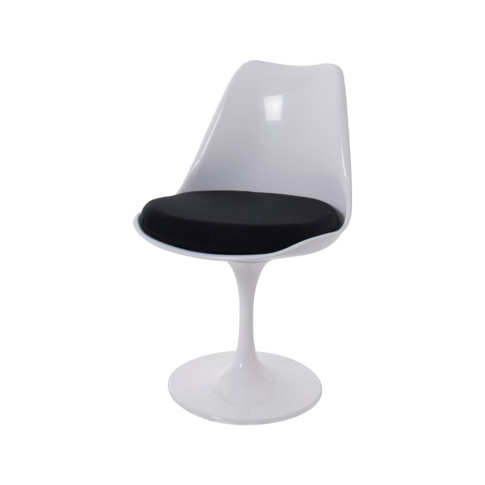 Eero Saarinen style, Eetkamerstoel Tulip stoel Zonder armleuning wit zwart
