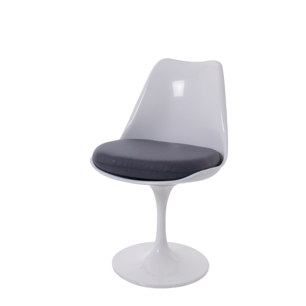 Eero Saarinen style, Eetkamerstoel Tulip stoel Zonder armleuning wit grijs