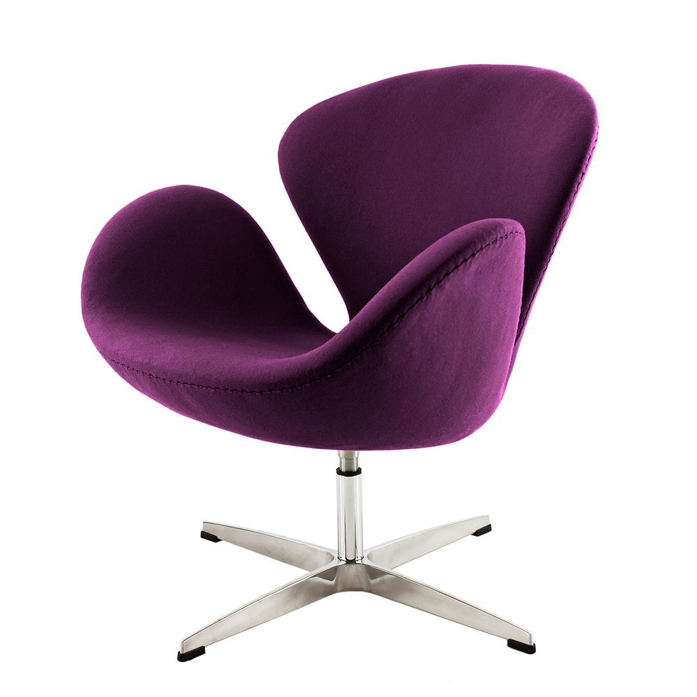 Arne Jacobsen style, Lounge stoel Swan paars