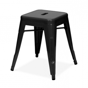 Xavier Pauchard style, Kruk Tolix style barkruk 48cm glanzend zwart