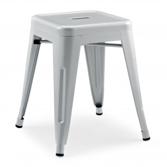 Xavier Pauchard style, Kruk Tolix style barkruk 48cm mat grijs