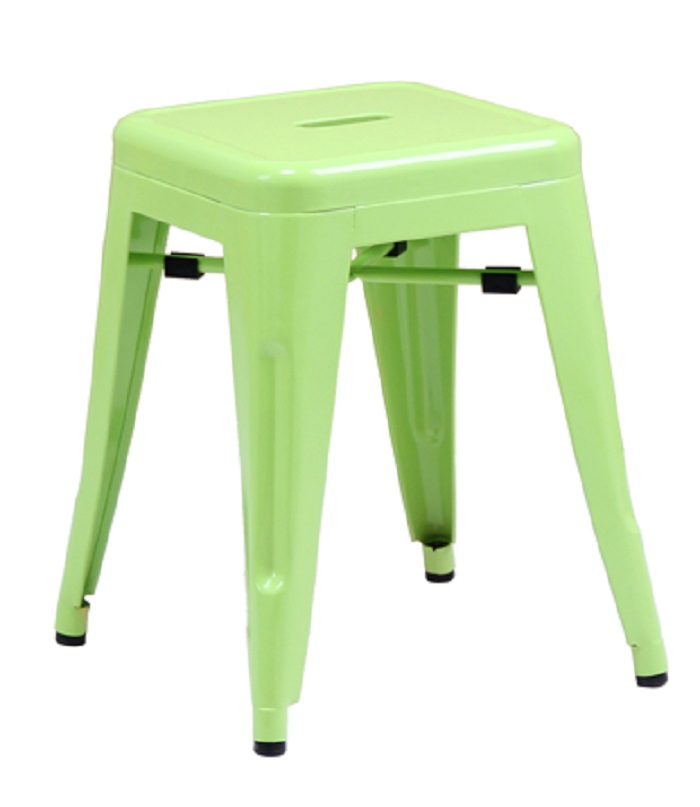 Xavier Pauchard style, Kruk Tolix style barkruk 48cm mat lichtgroen
