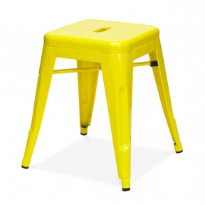 Xavier Pauchard style, Kruk Tolix style barkruk 48cm glanzend geel