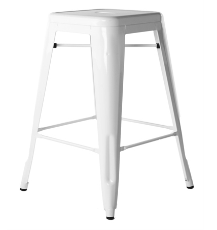 Xavier Pauchard style, Barkruk Tolix style barkruk 66cm glanzend wit