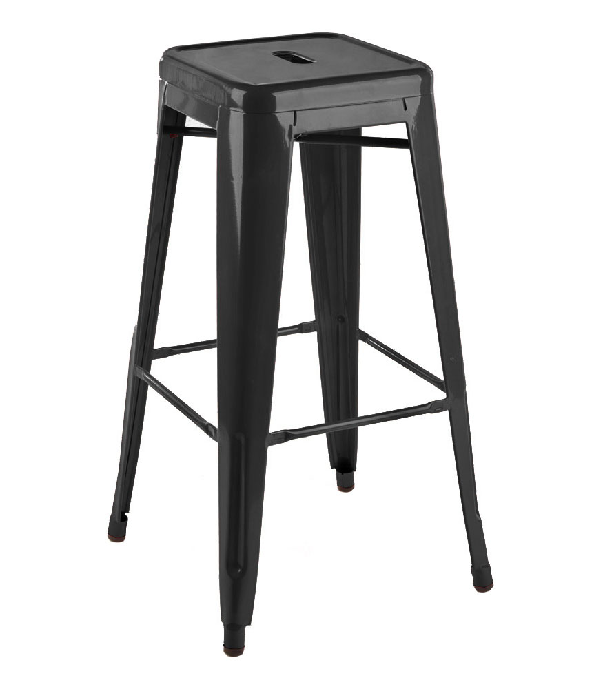 Xavier Pauchard style, Barkruk Tolix style barkruk 77cm glanzend zwart