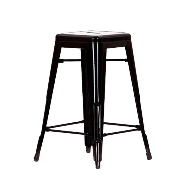 Xavier Pauchard style, Barkruk Tolix style barkruk 66cm glanzend zwart