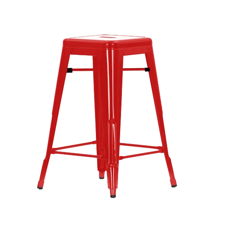 Xavier Pauchard style, Barkruk Tolix style barkruk 66cm glanzend rood