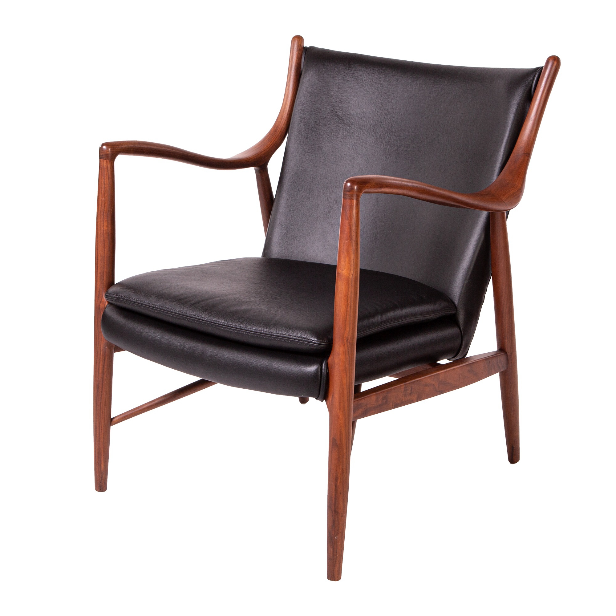 Finn Juhl style, Lounge stoel 45 stoel zwart